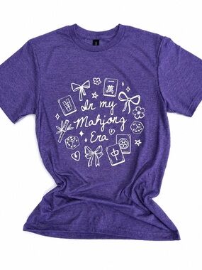NEW Made to order Gildan Purple Mahjong Graphic Tee